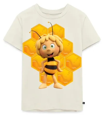 Produktbild von Spreadshirt Die Biene Maja 3 Maja Mit Bienenwabe Kinder Premium T-Shirt, 134/140 (8 Jahre), Naturweiß