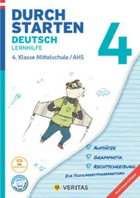 Produktbild von Durchstarten  4. Klasse - Deutsch Mittelschule/AHS - Lernhilfe mit herausnehmbares Lösungsheft