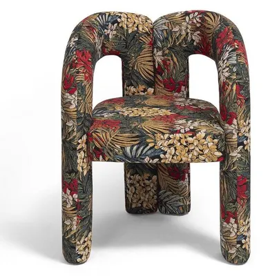 Produktbild von Stuhl Design Tropisch Muster Stoff Bunt Skulptural Monolithisch Stark