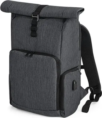 Produktbild von Quadra QD995 | Laptop-Rucksack Q-Tech Charge Roll-Top, 31 x 45 x 17 cm - Farbe: Granite Marl - Größe: 31 x 45 x 17 cm