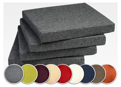 Produktbild von 4er Set Stuhlkissen mit Bindebändern - 40 x 40 x 5 cm - Sitzkissen für Outdoor-Stühle und -Bänke - Gartenkissen in verschiedenen Farben - Anthrazit