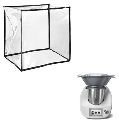 Produktbild von kwmobile TPU Hülle transparent kompatibel mit Thermomix TM5 / TM6 mit Varoma - Küchenmaschine Staubschutz Abdeckhaube - Staubhaube in Transparent