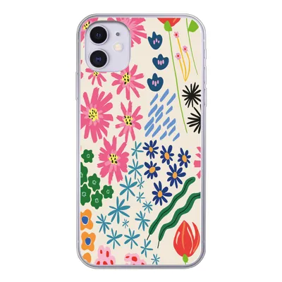 Produktbild von MuchoWow® Handyhülle Schutzhülle Hülle für iPhone 11 Blume - Blätter - Feldblumen Silikon Softcase Handy Hülle - Handytasche