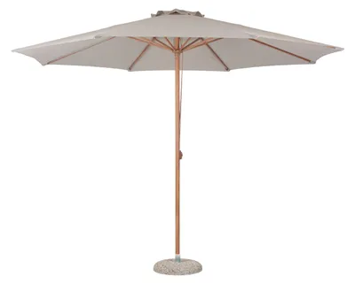 Produktbild von Frank Sonnenschutz Sonnenschirm mit Deichsel Ø3.5M Teakholz Nachbildung, beige.