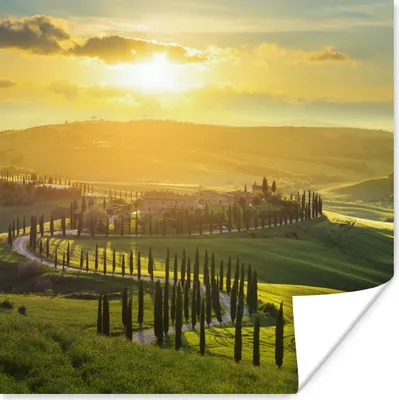 Produktbild von MuchoWow® Poster Toskana - Sonne - Italien 100x100 cm - Babyzimmer
