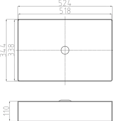 Produktbild von Aufsatzwaschbecken NT12 - Edelstahl - 52,4 x 34,4 x 11 cm, Farbe:Schwarz matt