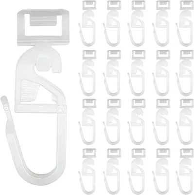 Imagen del producto de Deslizadores para cortinas, color blanco, 100 unidades, de 5,8 a 7 mm, para raíles de cortina