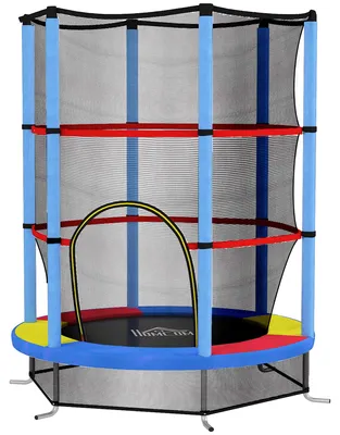 Produktbild von HOMCOM Kindertrampolin, Ø140 cm Trampolin für Kinder mit Sicherheitsnetz, Bunt