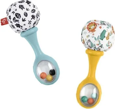 Produktbild von Fisher-Price Maracas für Babys, Babyspielzeug, 2 Rasseln, Kontrastmuster, Zahnungshilfe aus Gummi