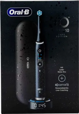 Produktbild von Oral-B iO iO10, Erwachsener, Rotierende Zahnbürste, Tägliche Pflege, Zahnfleischpflege, Intensiv, Sensibel, Super sensitive, Zungenpflege, Whitening, Schwarz, Cosmic Black, Schwarz