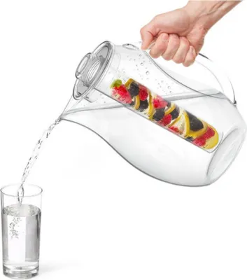 Produktbild von Buxibo fľaša na vodu so sitkom na ovocie - 2,75 litra - 100% bez BPA - detoxikačná fľaša na vodu - džbán na vodu s filtrom na ovocie