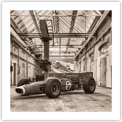 Produktbild von Poster - Poster ohne Rahmen - Formel 1 Rennen Retro - 50x50 cm - Wand Bild - Wanddeko - Wandbilder - Kunstposter - Wandposter - Bilder - Kunstdruck - Wanddekoration - Wandbild - P2XAC50x50-4918