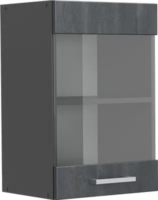 Produktbild von Küchenglasschrank Vicco R-Line Schwarz Beton 40 cm, Model 47494