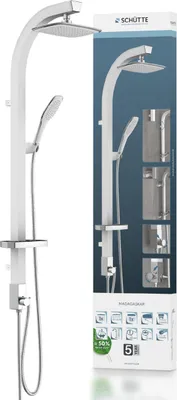 Produktbild von SCHÜTTE Duschpaneel MADAGASKAR, Duschsystem mit Regendusche ohne Armatur, Duschbrause, Duschset Weiß