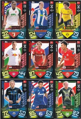 Immagine prodotto di Topps Match Attax - 2019/20 - 9 giocatori nazionali - numeri da 388 a 396