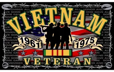 Vietnam-Veteranen-Flagge 150 x 90 cm, Polyester, mit Ösen