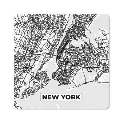 Produktbild von MuchoWow® Mauspad Mousepad Stadtplan - Karte von New York - Schwarz und Weiß 30x30 cm - Mousepads - Maus Mat - Pad - Mausunterlage - Gaming