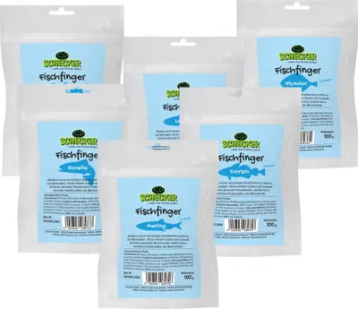 Produktbild von 5 x 100 g - Schecker Fischfinger Set - sechs Sorten zum Kennenlernen - 99% Fisch