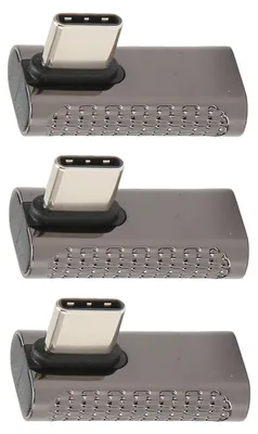 Image de Lot de 3 adaptateurs USB-C à angle droit (femelle vers mâle), 20 Gbps, 8K/60 Hz, courbés au milieu, type C 4.0, pour PC et téléphone