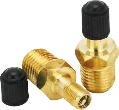 Produktbild von 2 Stück 1/4" NPT Messing Luchtcompressor 1/4 Zoll Messing Reifen Luftkompressor Luftventil Prüfventil Autoventil Tank Füllventile Reifenventil 1/4" Adapter Felgenventile für Auto PKW LKW