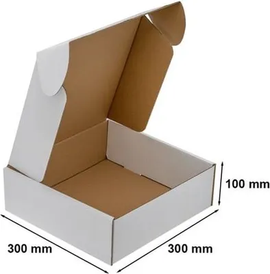 Zdjęcie produktu dla Karton Wykrojnikowy Pudełko Kartonowe Kartonik 300x300x100mm F427 Biały