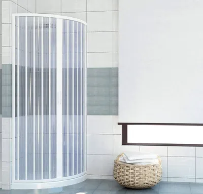 Produktbild von Giove 80x80 cm Halbkreis-Duschkabine PVC Mittelfalttür — Ecke, Italy