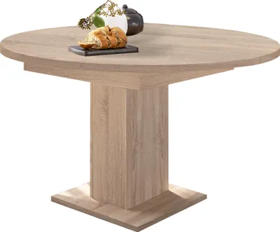 Produktbild von Esstisch >Judd<  (ausziehbar bis 160cm) in Eiche sägerau - 120/160x76x120cm (BxHxT)