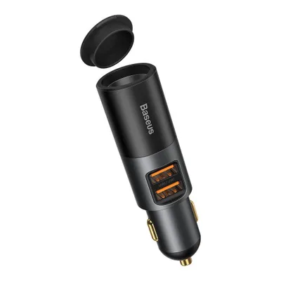 Produktbild von Baseus Autoladegert Schnellladegert mit Zigarettenanznder 2x USB 120W Grau