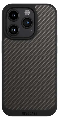 Produktbild von NIVOCASE Handyhülle für Apple iPhone 15 Pro  Hülle NIVOpure Case Schwarz Carbon Metallic Look Muster