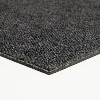 Produktbild von Teppichfliesen selbstliegend schwarz Teppichboden als Fliesen für Arbeitszimmer und Büro Schlingenteppich als Fliesen in 50x50 cm