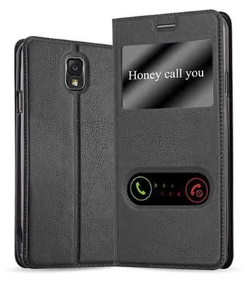 Immagine prodotto di Cadorabo custodia protettiva per Samsung Galaxy NOTE 3 cover in nero custodia del telefono cellulare Libro Custodia Cover Etui