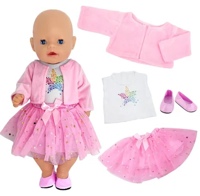 Immagine prodotto di Vestiti per bambola - Set da 4 pezzi - Rosa - 30 - 45 cm