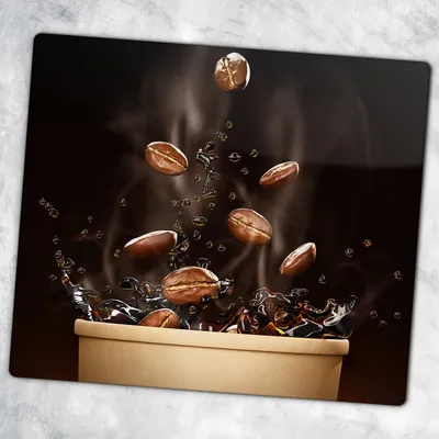 Produktbild von Glas-Herdabdeckplatten Glaskeramikkochfeld-Abdeckung Spritzschutz Glas 60 cm x 52 cm - Kaffeebohnen Kaffee