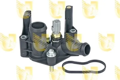 Produktbild von UNIGOM 341408 Kühlmittelflansch für FORD Fiesta Mk5 Schrägheck (JH1, JD1, JH3, JD3) Wasserflansch