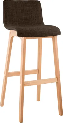 Produktbild von Barhocker TENAR - Stoff Braun 41x46x102 cm Braun | Barstuhl Mit Lehne Tresenhocker Tresenstuhl Kneipenhocker Kneipenstuhl