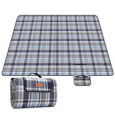 Produktbild von Sekey Picknickdecke Wasserdicht Isoliert Garten Campingdecke Outdoor Stranddecke 200x200 cm, Blau