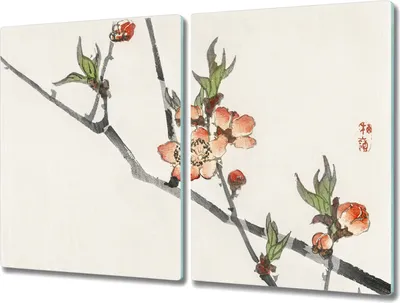 Produktbild von Coloray Küchenbrett Kochplattenabdeckung Hackbrett Schneidebrett Herdabdeckplatte 2x40x52 cm - Branchen Blumen Natur