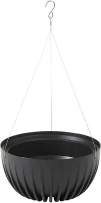 Zdjęcie produktu dla HowHomely doniczka okrągła 14 cm wysokości, wisząca doniczka, czarna doniczka na balkon ogrodowy