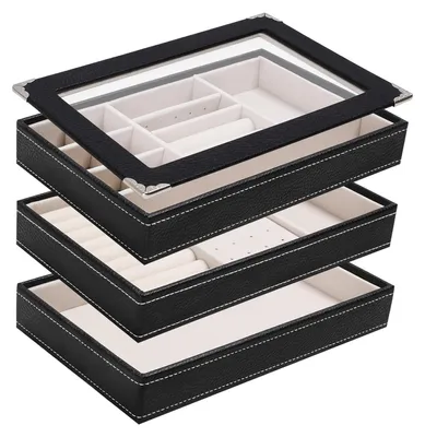 Image de Organisateur à bijoux empilable avec couvercle transparent