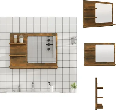 Produktbild von vidaXL Badspiegel Räuchereiche 60x10,5x45 cm Holzwerkstoff -  Badezimmerwaschtische