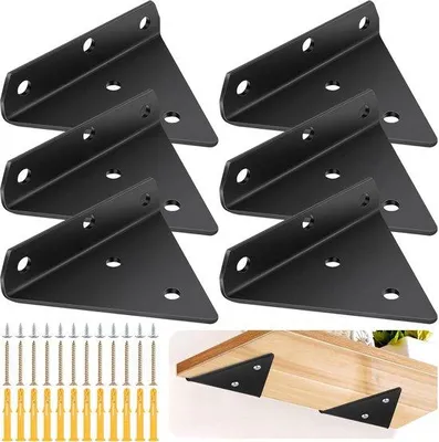 Immagine prodotto di Supporti triangolari neri da 8 cm per scaffali, 2 pezzi