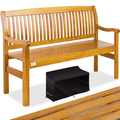 Produktbild von KESSER® Gartenbank Holz Holzbank wetterfest | Für 3 bis 4 Personen | Parkbank aus Massivholz | Sitzbank 320 kg belastbar | Balkonbank Bank für Balkon Terrasse & Garten inkl. Cover