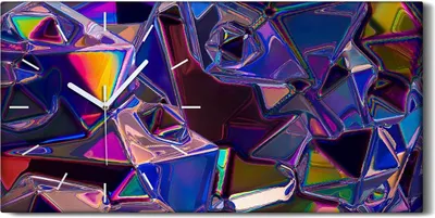 Produktbild von Leinwand Wanduhr Wandkunst Uhr 60x30 Foto groß Mehrfarbige Reflexionen - weiße Hände