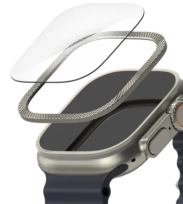 Obrázek produktu pro Ochranný rámeček Ringke Bezel Styling a ochranné sklo pro Apple Watch Ultra - 49 mm - s texturou titanového povrchu
