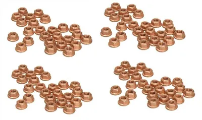 Produktbild von 100 Kupfermuttern Krümmer Bund M8 x 1,25 SW13 Cu-Muttern Auspuff selbstsichernd