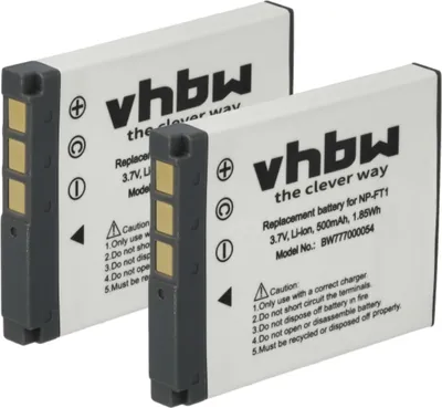 Produktbild von vhbw 2x Akku kompatibel mit Sony Cybershot DSC-T11, DSC-T33, DSC-T3, DSC-T5, DSC-T3s, DSC-T9 Kamera (500 mAh, 3,6 V, Li-Ion)