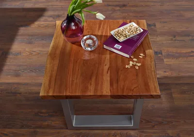 Produktbild von MASSIVMOEBEL24 Couchtisch Akazie 60x60x45 walnuss lackiert FREEFORM 2 #09
