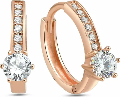 Produktbild von Dkeniz Creolen 925/- Sterling Silber rosévergoldet Solitär