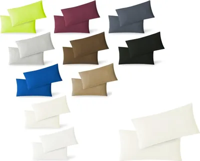 Produktbild von Kissenhülle Kissenbezug Doppelpack mit Reißverschluss  hochwertige Jersey Qualität Natur 40 x 80 cm