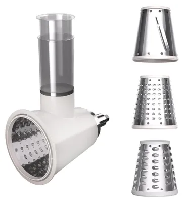 Produktbild von Klarstein Chiara Salat-Aufsatz - Küchenmaschine Zerkleinerer, Vielseitiges Salatzubehör, Edelstahlklingen, 3 Klingenoptionen, Kompaktes Design, Einfach zu Reinigen, Kompatibel mit Chiara Küchenmaschine